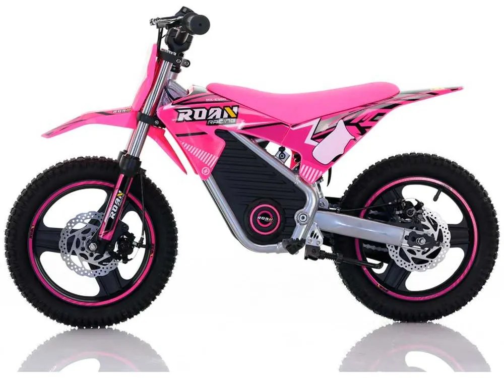 Mini moto elétrica para crianças Minicross electrica 350W 14/14" Warrior MX-E350 Velocidade até 30 km/h Com Limitador Rosa