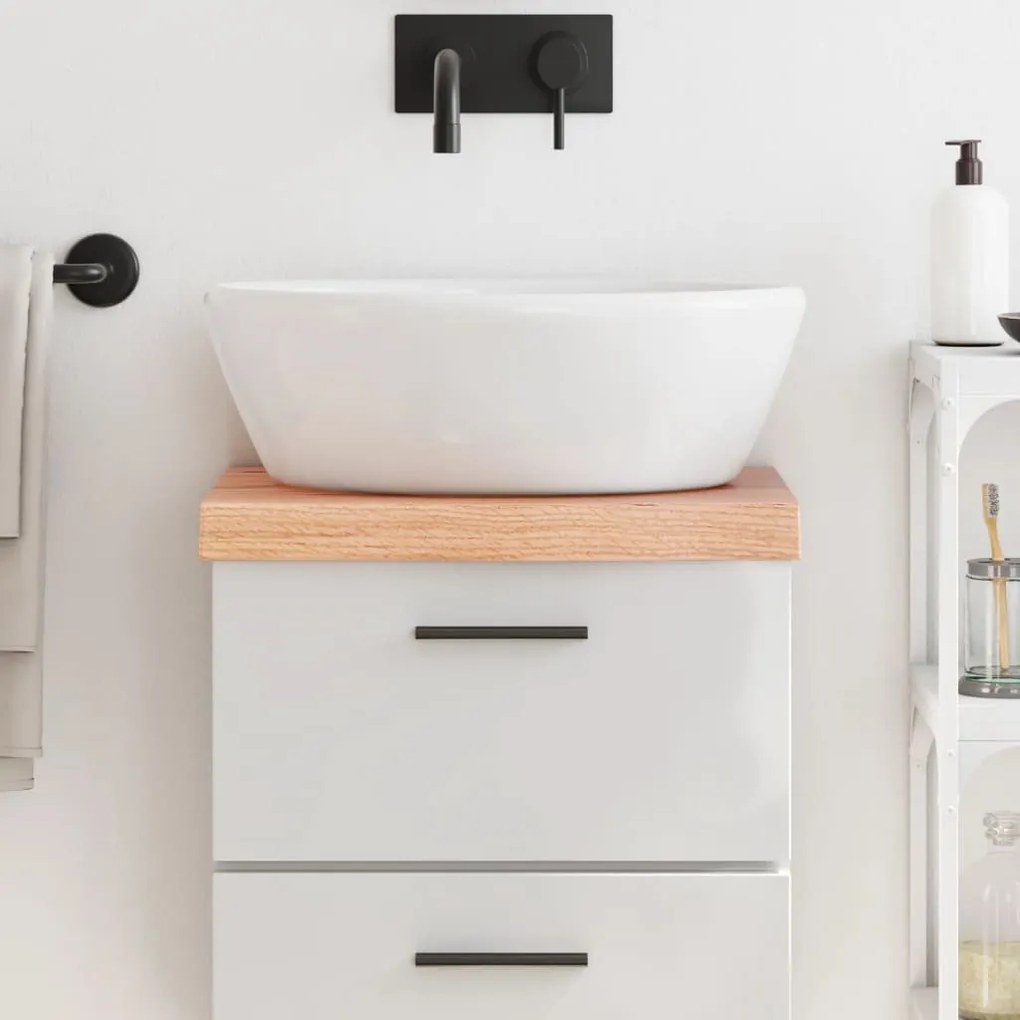 Bancada p/ WC 40x30x(2-6) cm madeira maciça tratada castanho