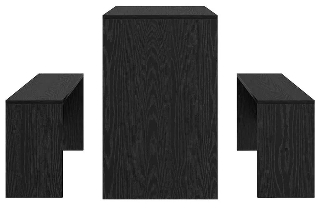 Conjunto de sala de jantar 2 pcs Carvalho Preto 97 x 47 x 75 cm