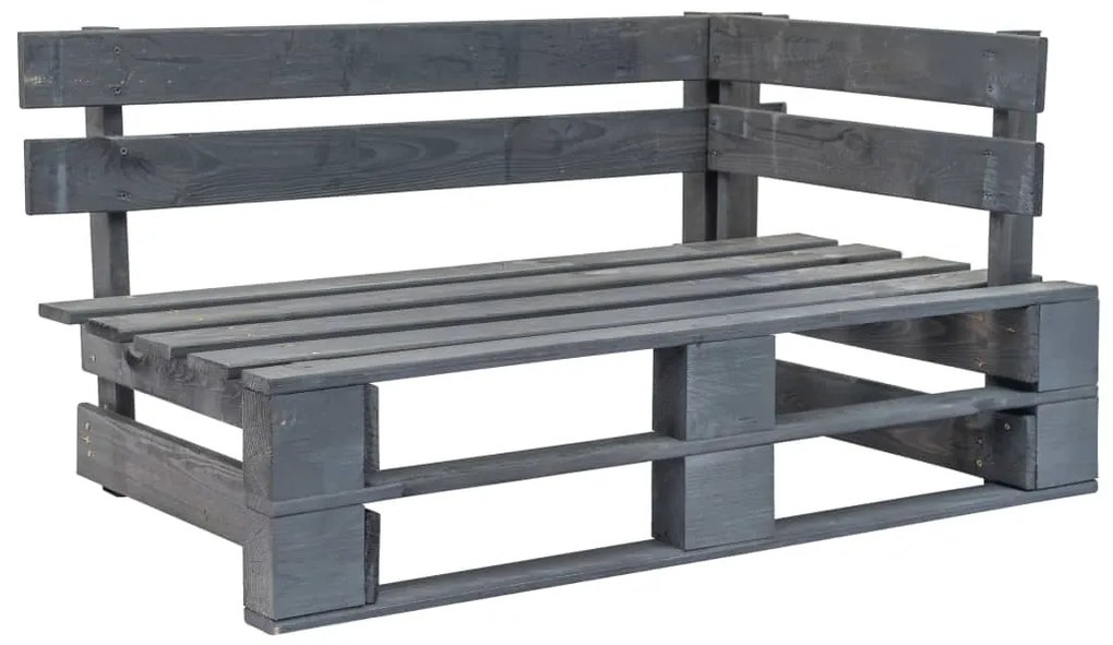 4 pcs conj. lounge paletes c/ almofadões pinho impregnado cinza