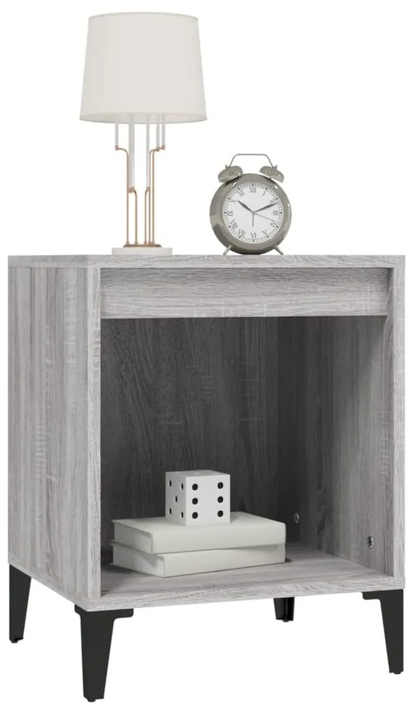 Mesa de cabeceira 40x35x50 cm cinzento sonoma