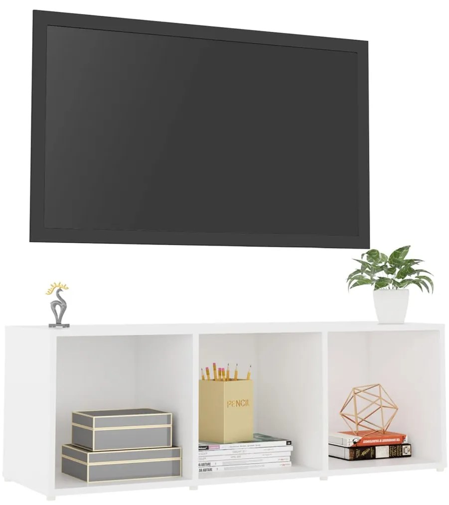 Móvel de TV 107x35x37 cm contraplacado branco