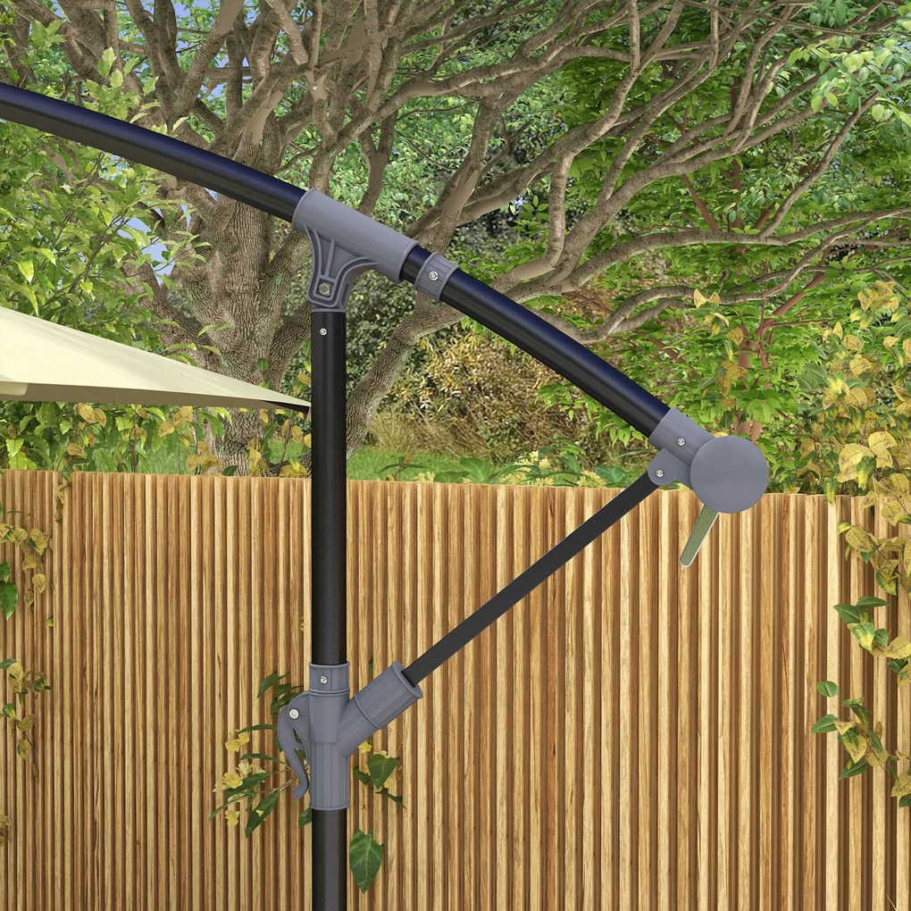 Chapéu de Sol Excêntrico 294x193 cm Chapéu de Sol de Jardim com Base C