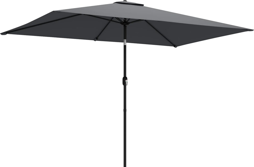 Outsunny Guarda-sol de Jardim Retangular Inclinável 3x2 m Cinza Escuro | Aosom Portugal
