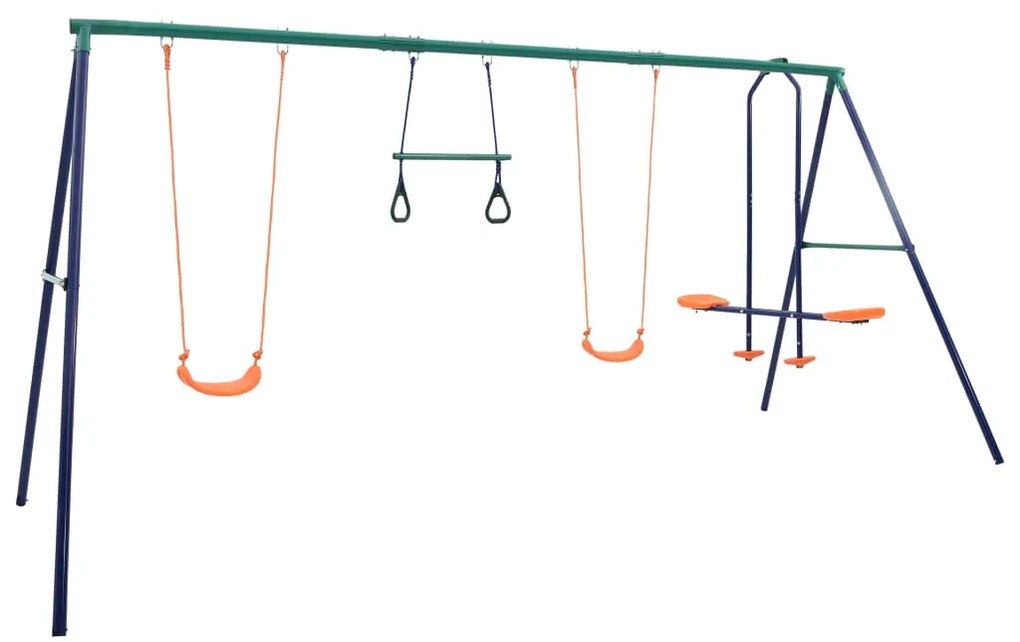 Conjunto de baloiços com argolas de ginástica e 4 assentos aço