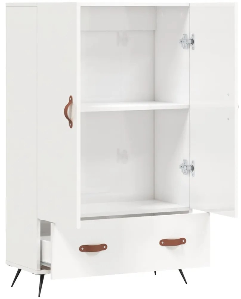 Aparador alto 69,5x31x115 cm derivados madeira branco brilhante
