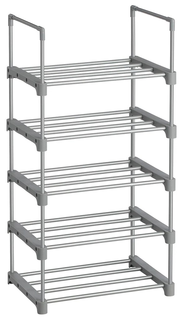 Estante organizadora de sapatos com 5 prateleiras | SONGMICS | 45 x 30 x 89 cm | cinzento | LSA005G02.