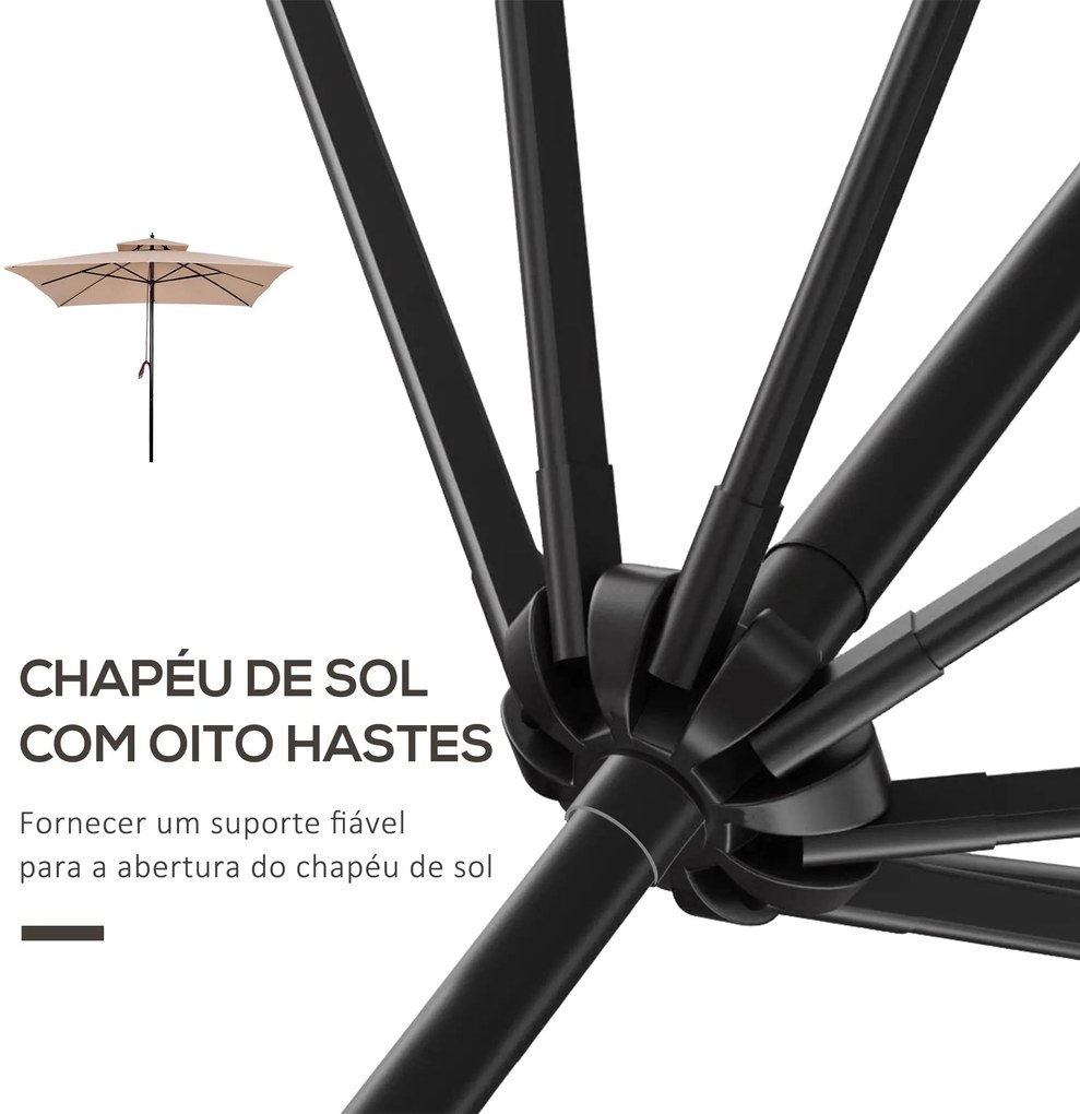 Chapéu de Sol de Aço com Teto Duplo Chapéu de Sol com Sistema de Polia