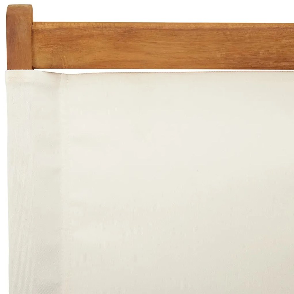 Cadeiras de jardim dobráveis 6 pcs tecido/madeira branco nata