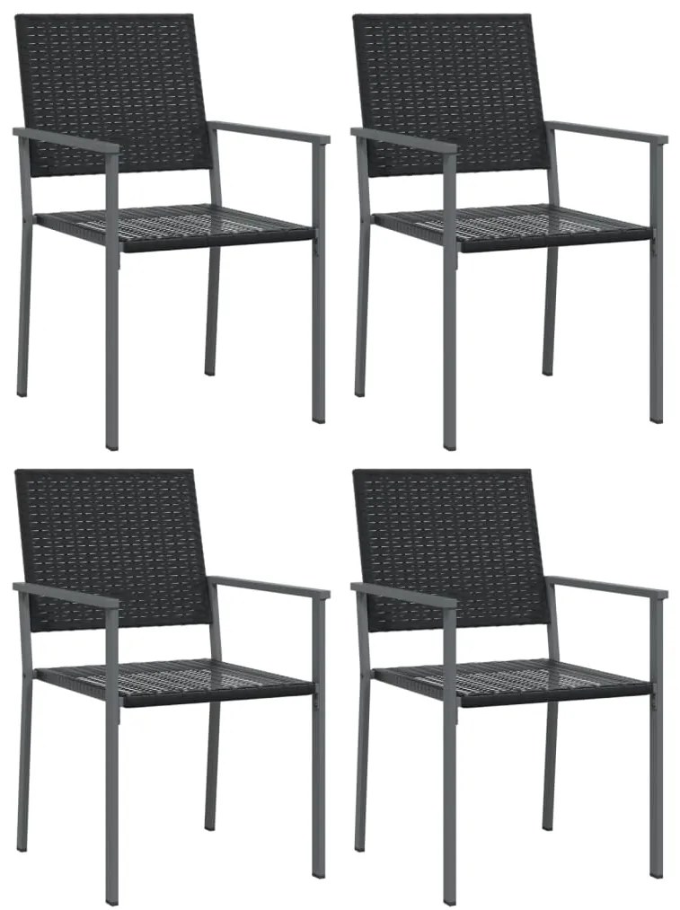 5 pcs conjunto de jantar p/ jardim vime PE e aço
