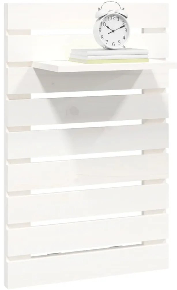 Prateleiras de montagem na parede 2 pcs pinho maciço branco