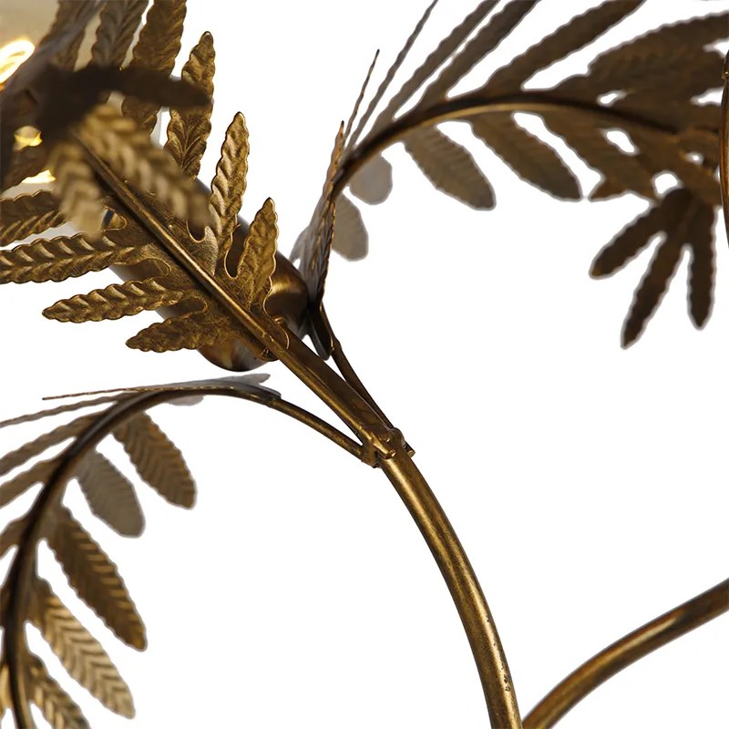 Candeeiro de pé vintage dourado 187 cm 2 luzes - Botanica Rústico