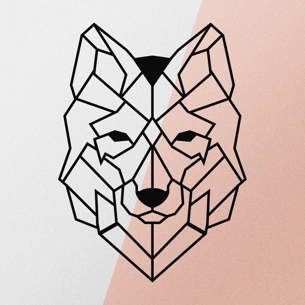 Acessório Decorativo de Parede Metal Wolf2 – Preto – 41 x 57 cm