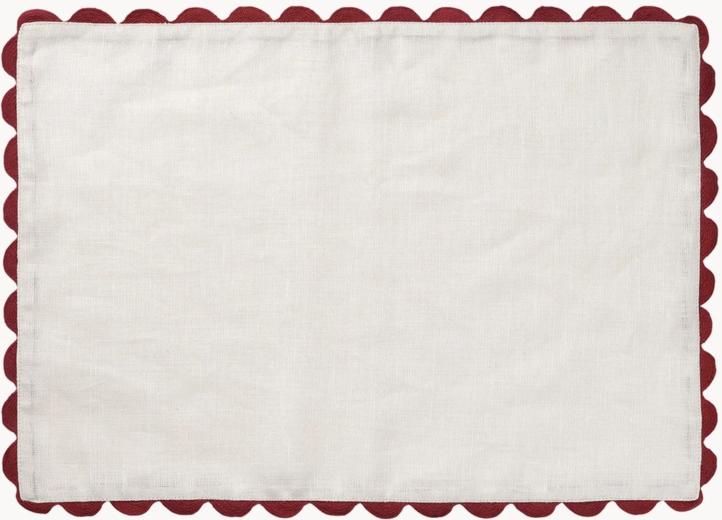 Individual de mesa em linho artesanal Willow