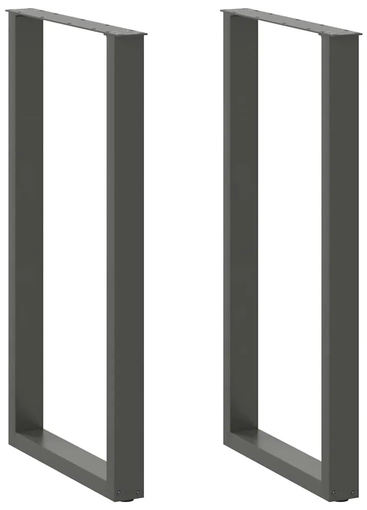 vidaXL Pés para mesa de bar em formato de U, 2 peças, antracite, 60x(110-111) cm, aço