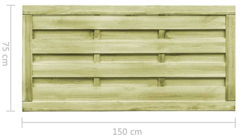 Portão de jardim 2 pcs 150x75 cm pinho impregnado verde