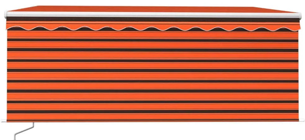 Toldo retrátil manual com estore 3,5x2,5 m laranja/castanho