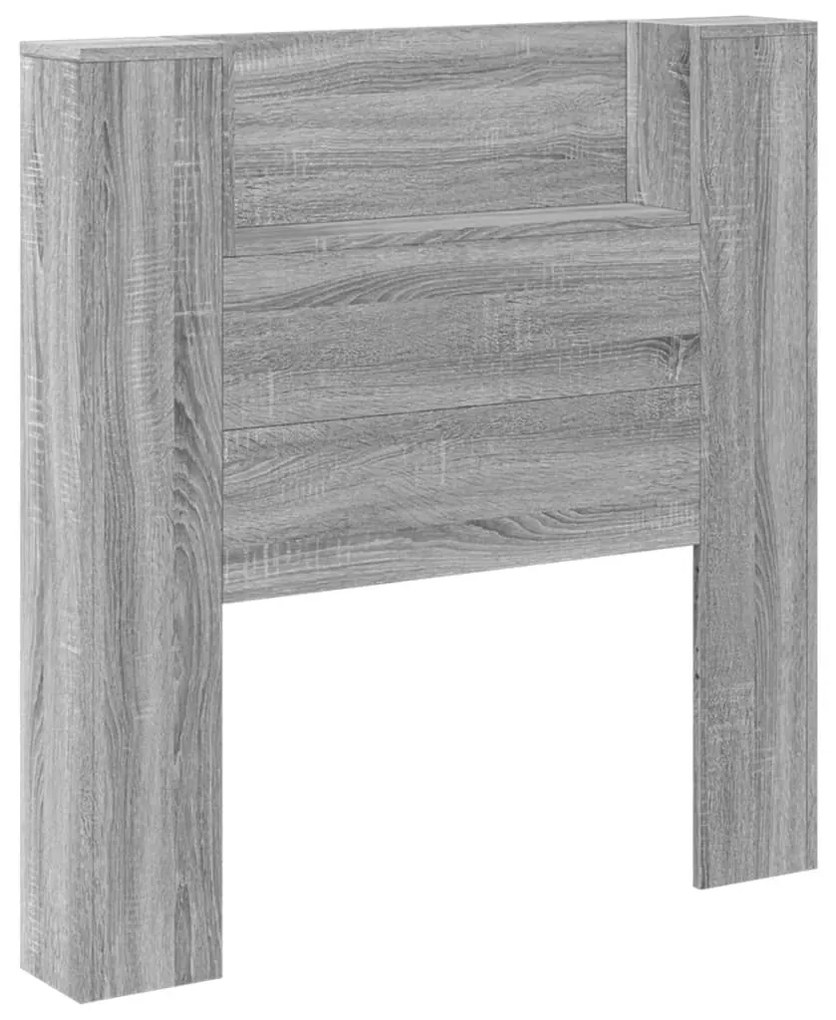 Armário de cabeceira c/ luzes LED 100x16,5x103,5cm cinza sonoma