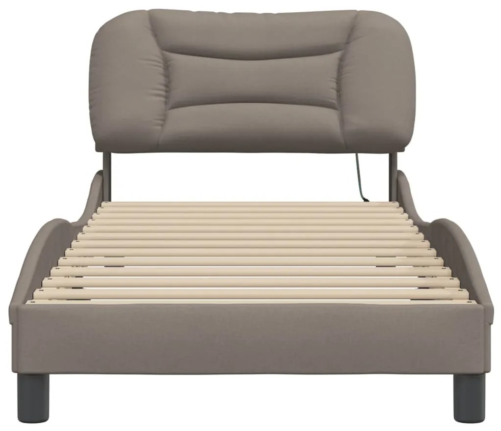 Estrutura de cama com LED sem colchão 90x190 cm tecido