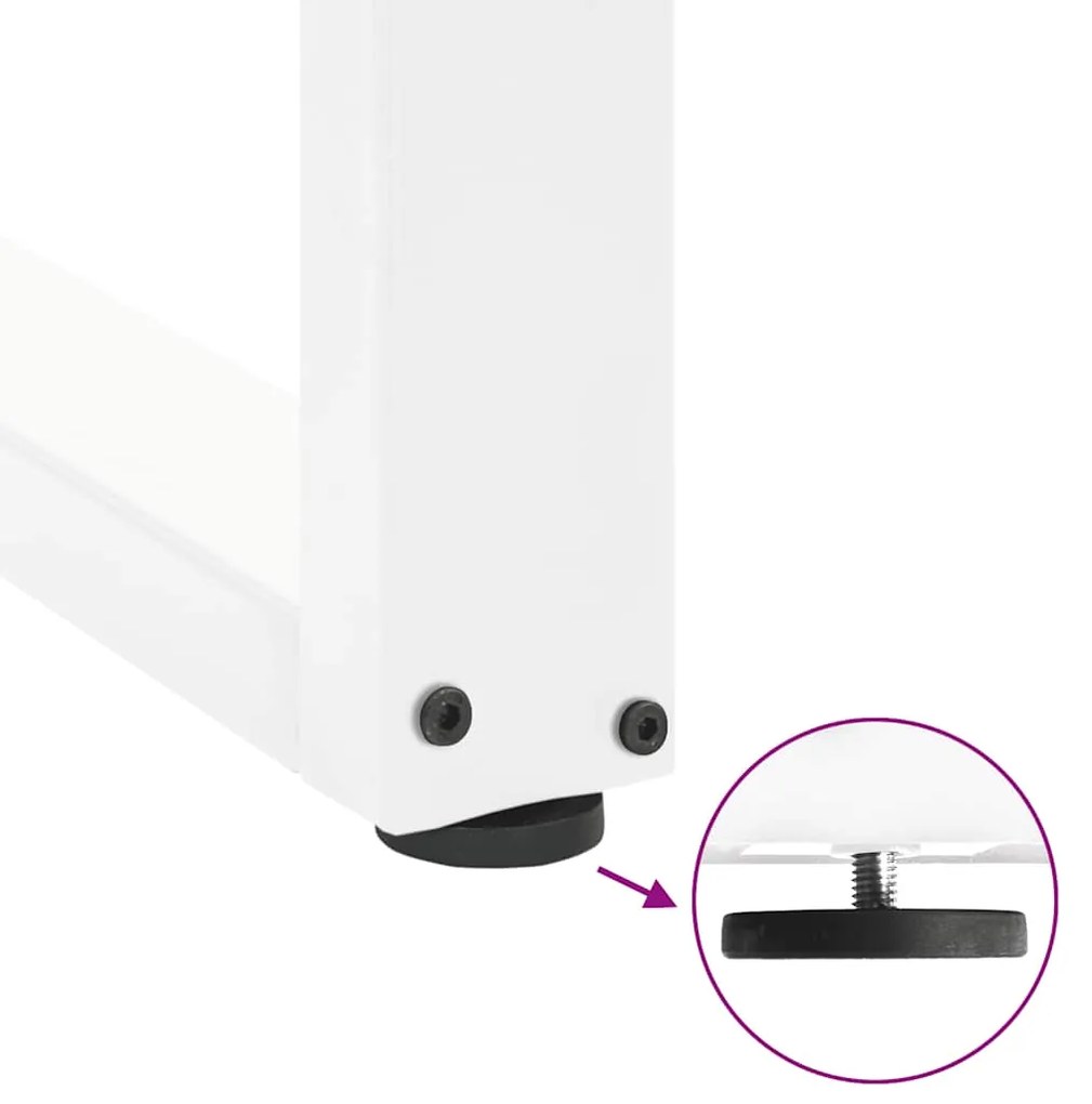 Pés para mesa de centro em formato de U, 2 peças, branco, 70x(30-31) c