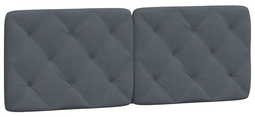 Cama com colchão 140x190 cm veludo cinzento-escuro