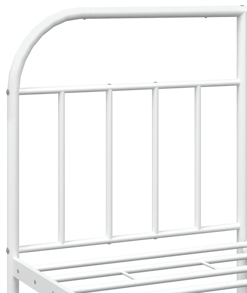 Estrutura de cama com cabeceira 160x200 cm metal branco