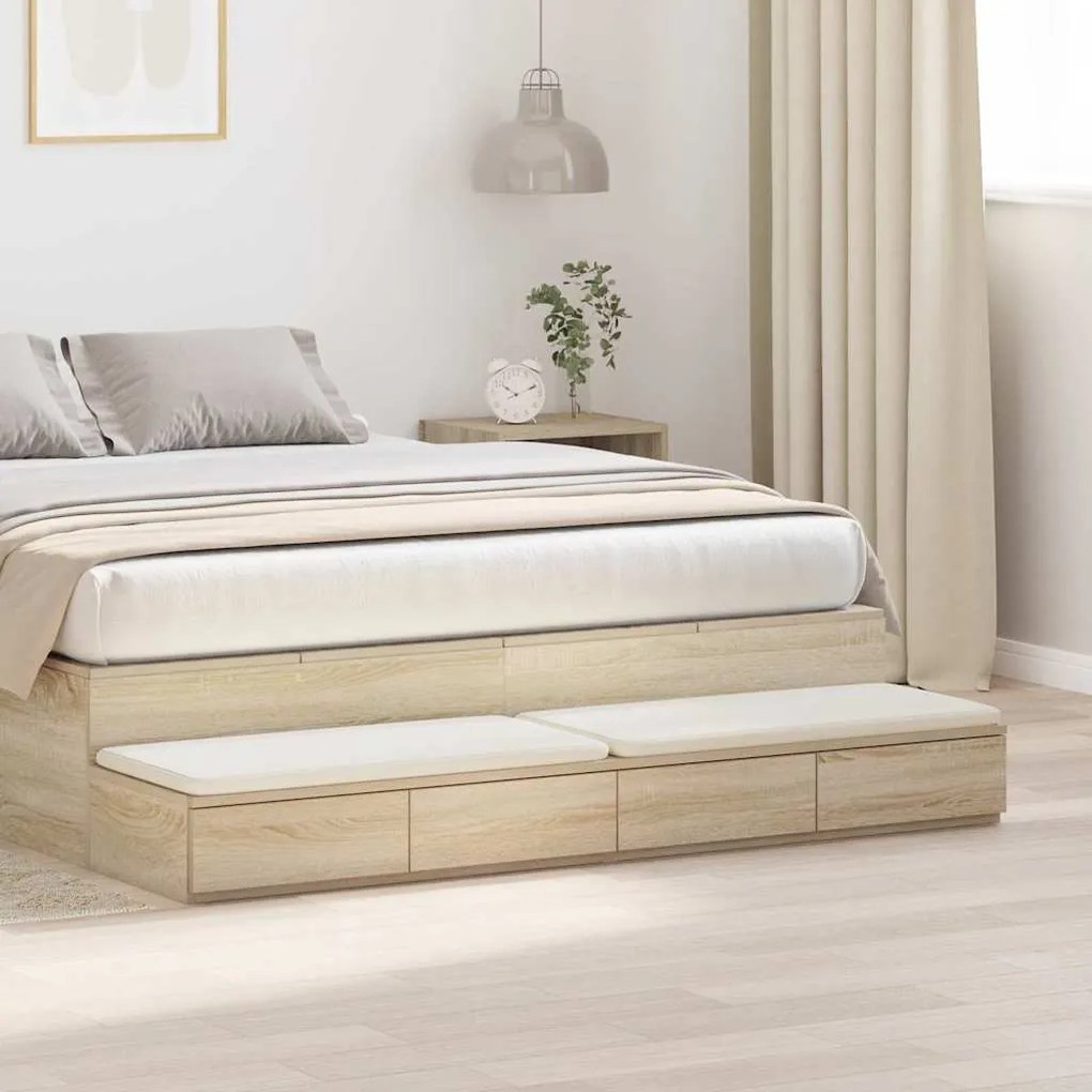 Cômoda vidaXL Carvalho Sonoma 135x36,5x16,5 cm em madeira laminada