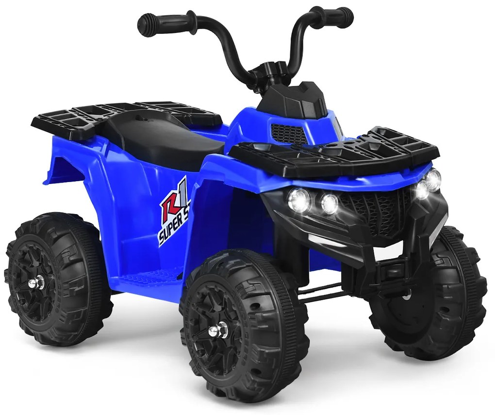 Moto 4 eletrica para crianças Quadriciclo elétrico brinquedo com bateria de 6 V MP3 holofotes USB volume ajustável azul