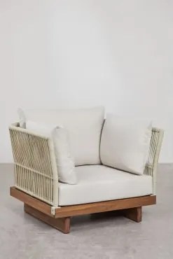 Pacote De 2 Poltronas Dailin Em Madeira De Acácia E Corda Trançada Castanho Acácia - Sklum