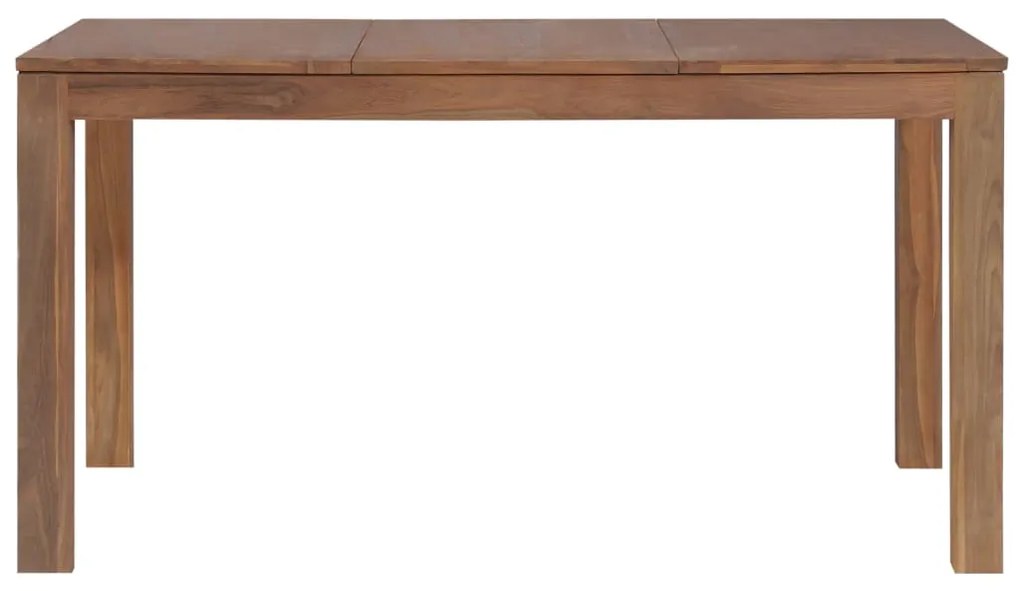 Mesa de jantar teca maciça com acabamento natural 140x70x76 cm
