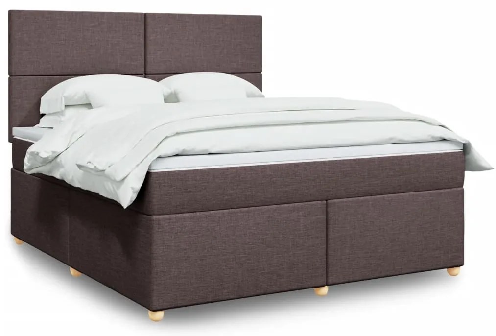vidaXL Cama com molas/colchão 180x200 cm tecido castanho-escuro