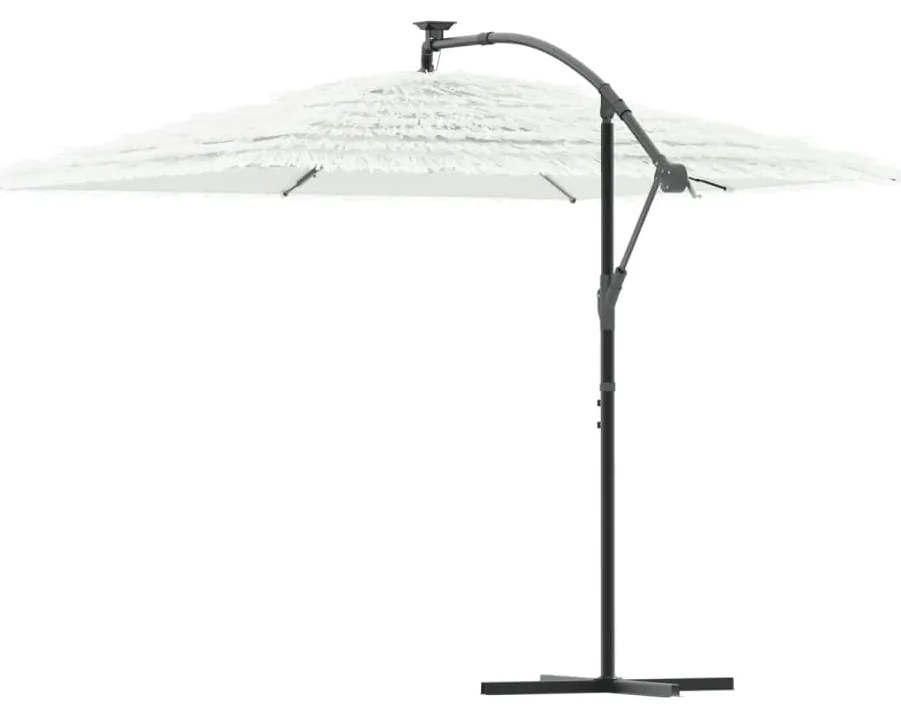 Guarda-sol de jardim com poste de aço 290x290x238 cm branco