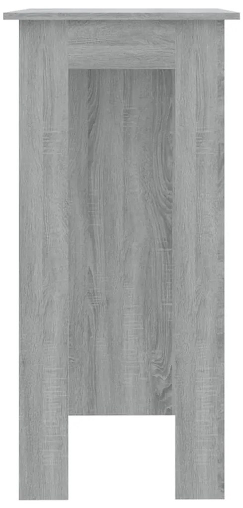 Mesa de bar c/ prateleiras derivados de madeira sonoma cinza