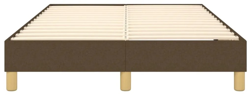 Estrutura de cama sem colchão 120x200 cm tecido castanho-escuro