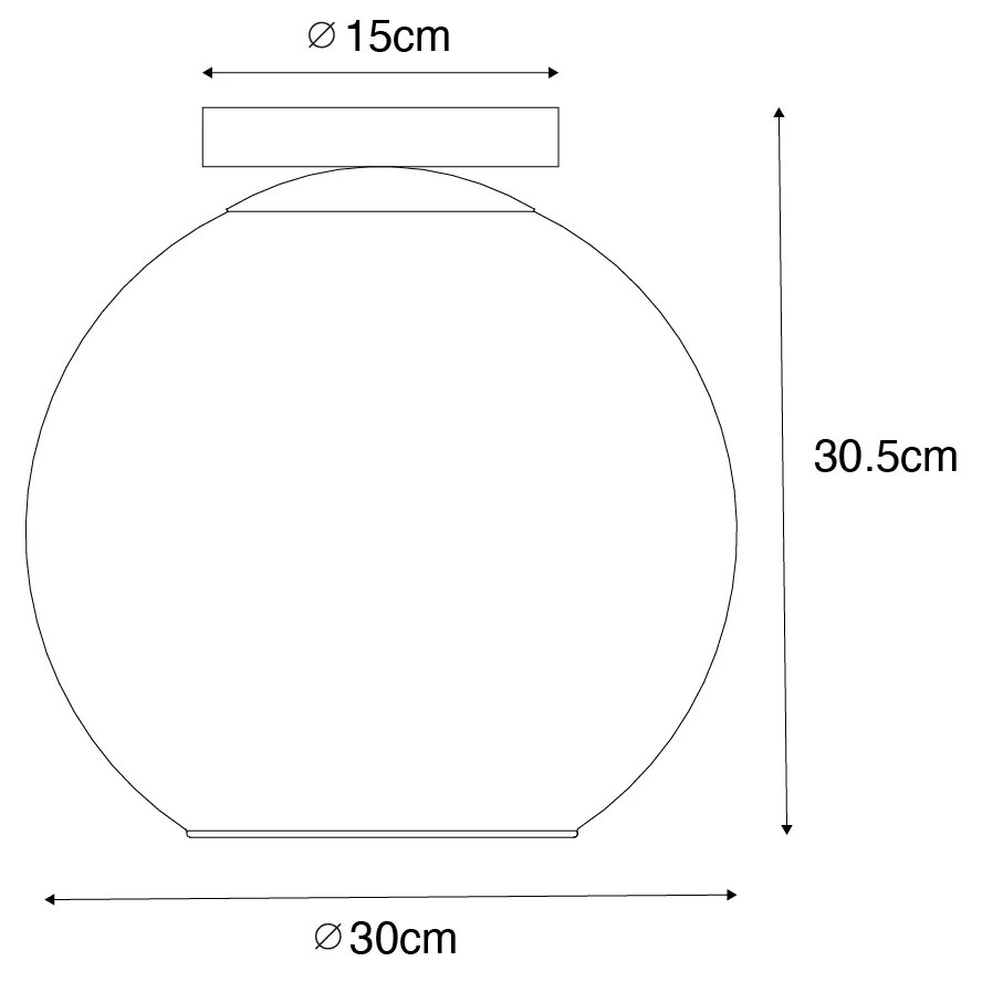 Candeeiro de Teto Design Preto com Vidro Dourado - Bert