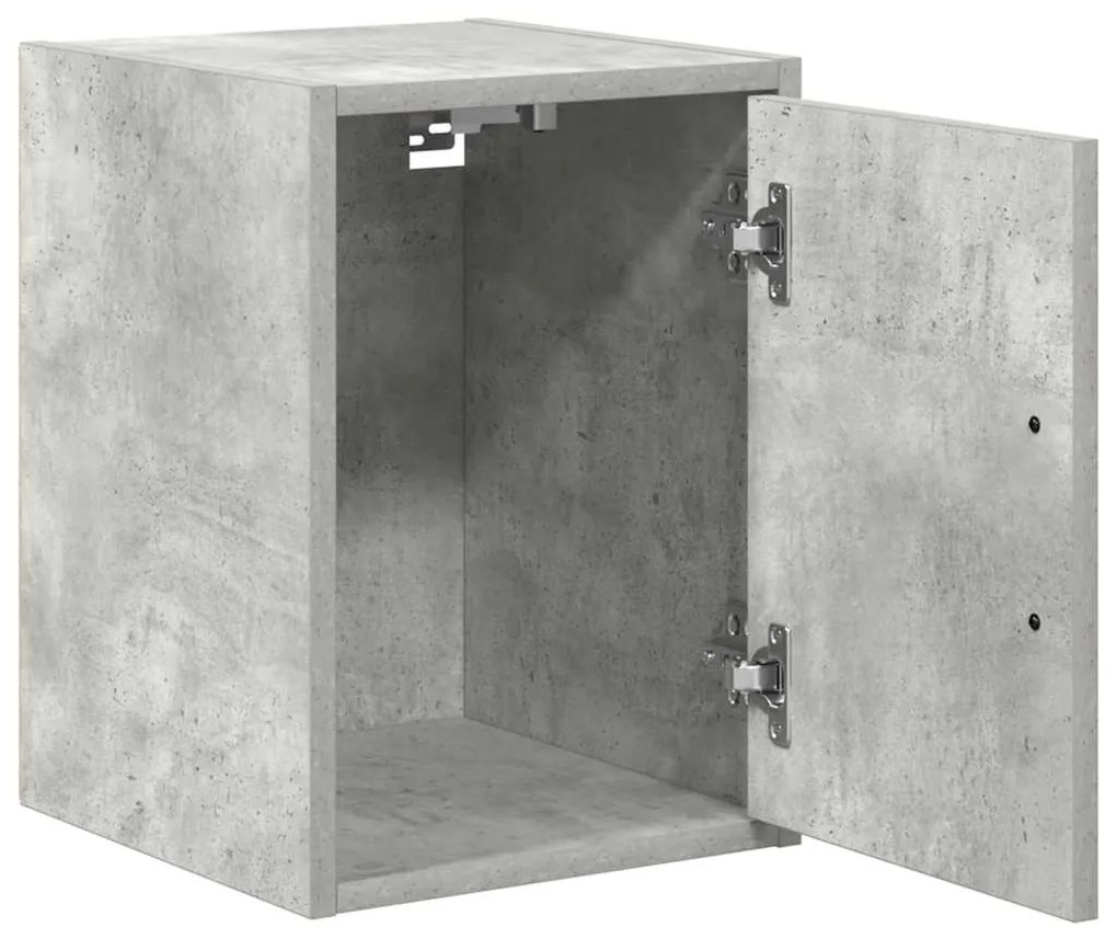 Armário de parede garagem concreto cinza madeira engenheirada