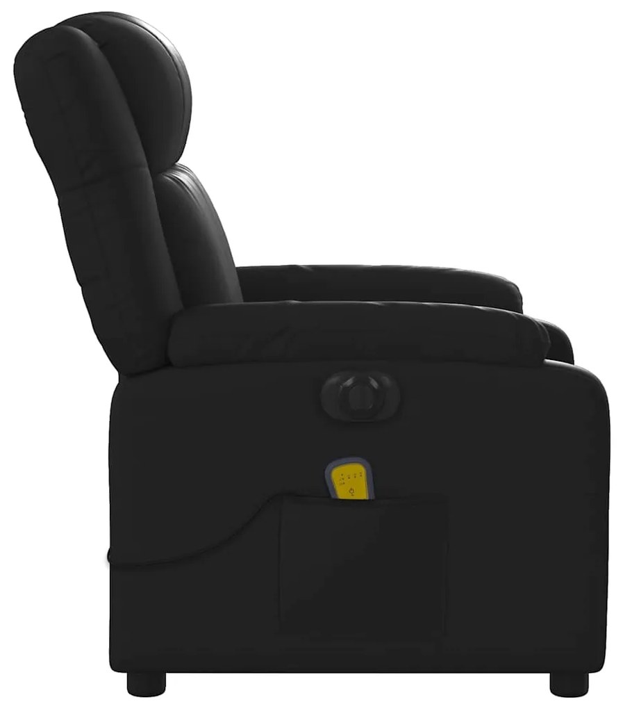 Poltrona massagens reclinável elétrica couro artificial preto