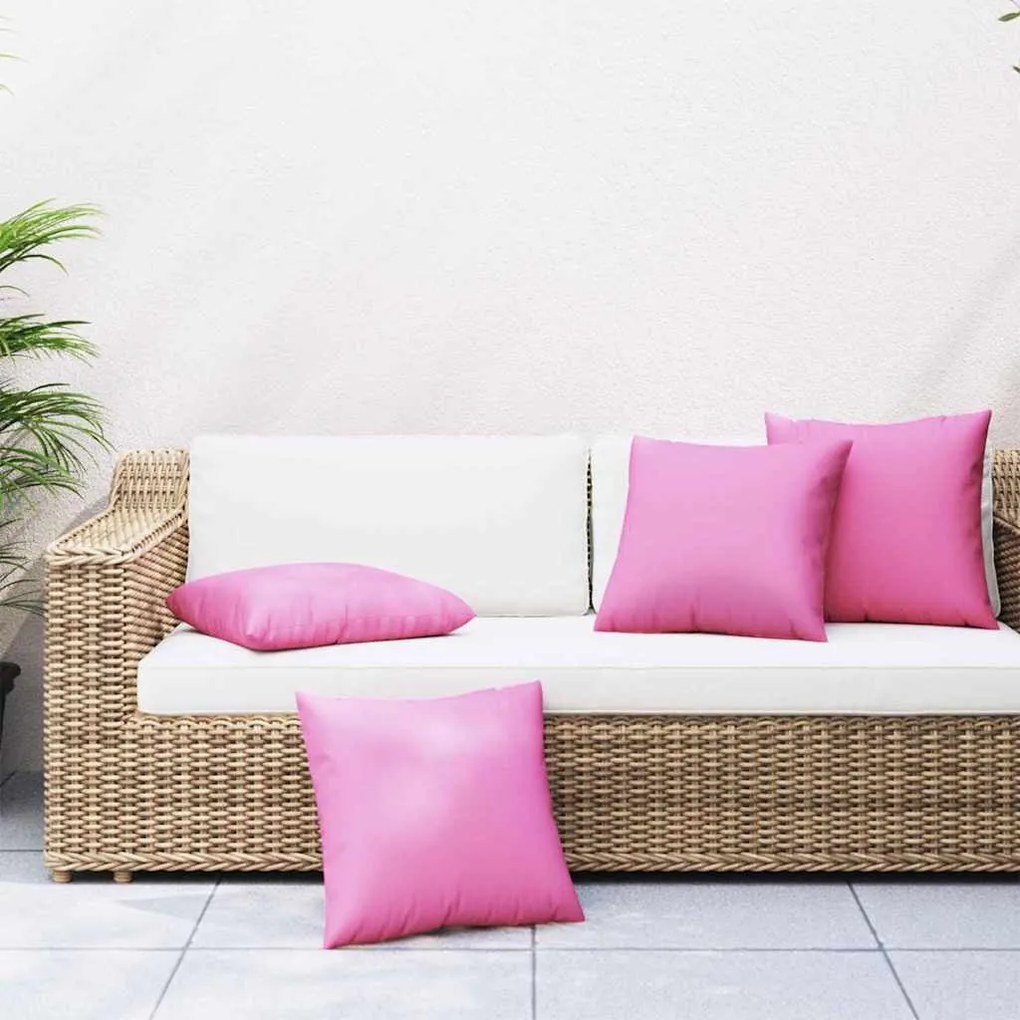 vidaXL Almofadas Decorativas 4 pcs Rosa 40 x 40 cm tecido