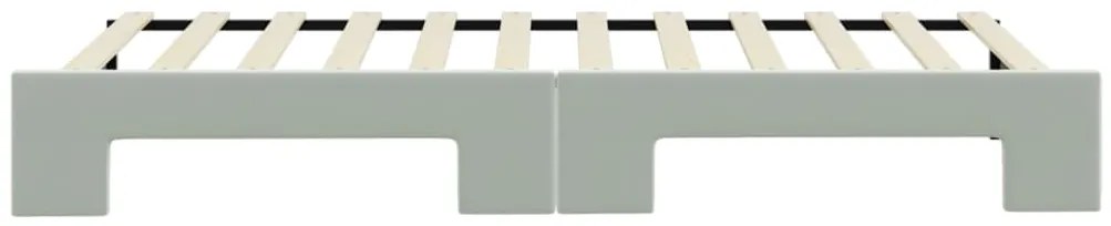 Sofá-cama com gavetão 90x200 cm veludo cinzento-claro