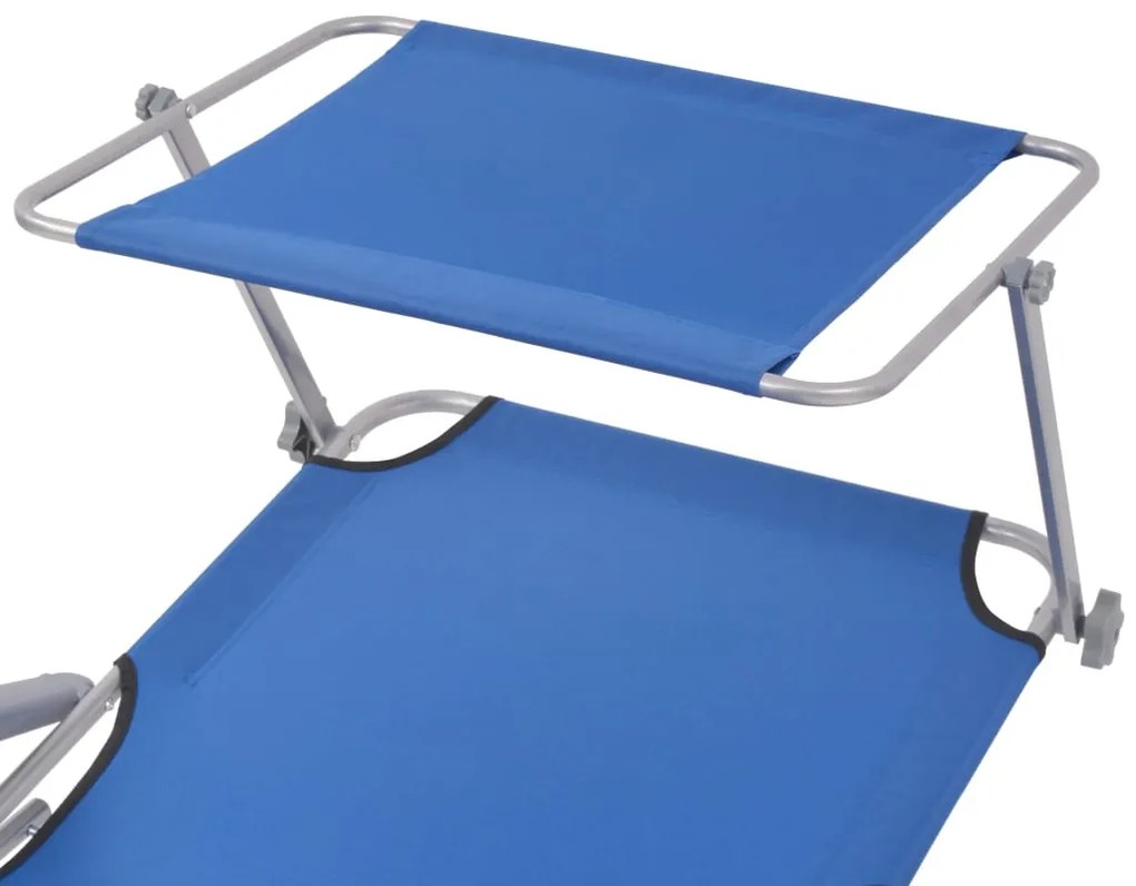 Espreguiçadeira com toldo aço azul
