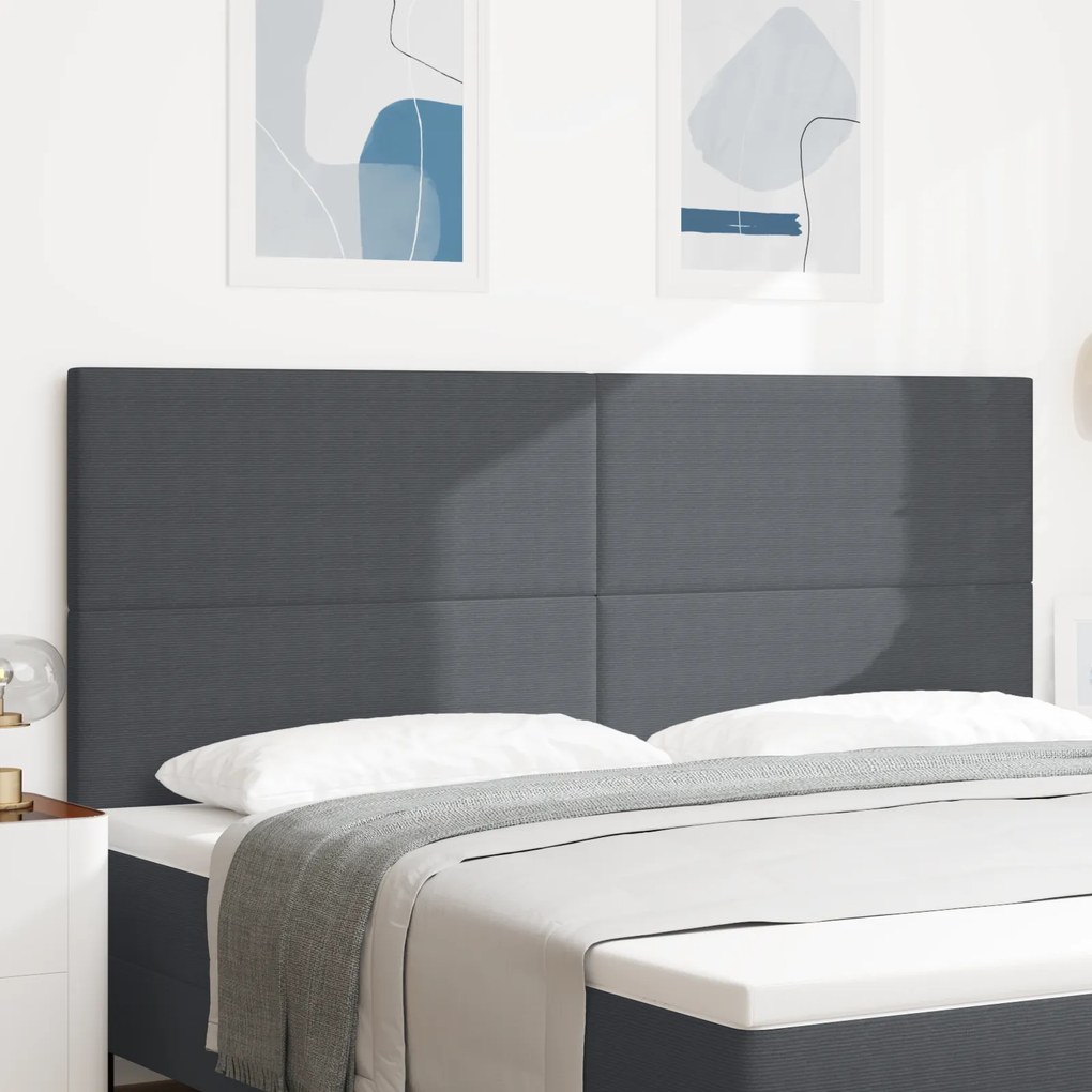Cabeceira vidaXL Design Simples Cinza Escuro 200 cm Tecido de Veludo