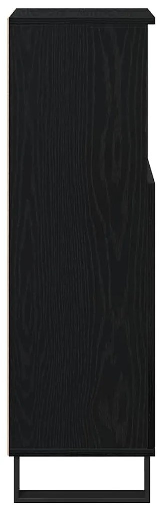 Armário de Banheiro vidaXL Carvalho Preto 30x30x100 cm Madeira de Enge