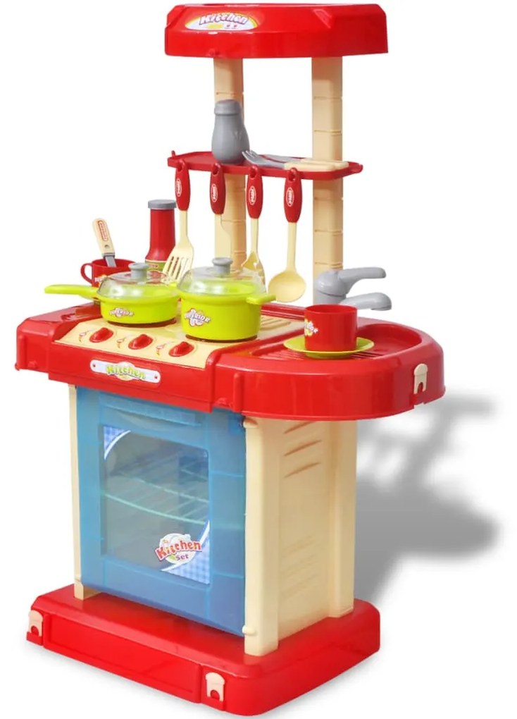 80108 vidaXL Cozinha brinquedo com luzes e efeitos sonoros para crianças
