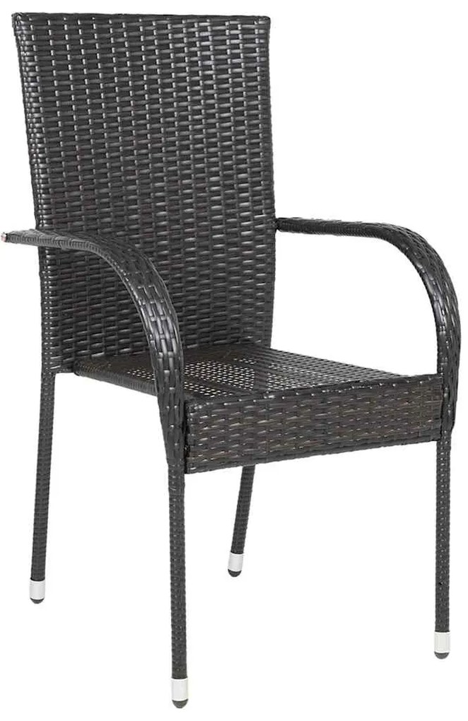 Cadeiras de exterior empilháveis 4 pcs vime PE castanho