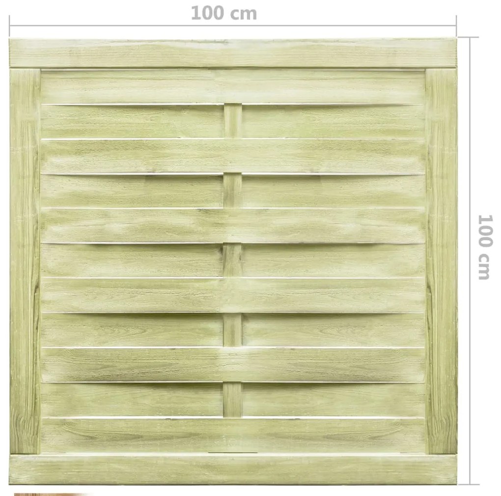 Portão de jardim 100x100 cm pinho impregnado verde