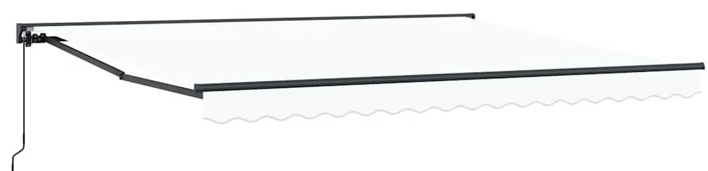 Toldo Retrátil Branco 400x300 cm Poliéster, Alumínio e Tecido