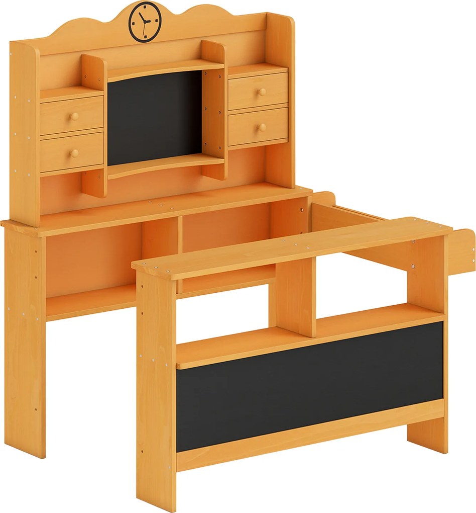 Loja de Brincar Infantil, 111,5 x 82 x 119,5 cm, Com Quadros de Ardósia, Amarelo