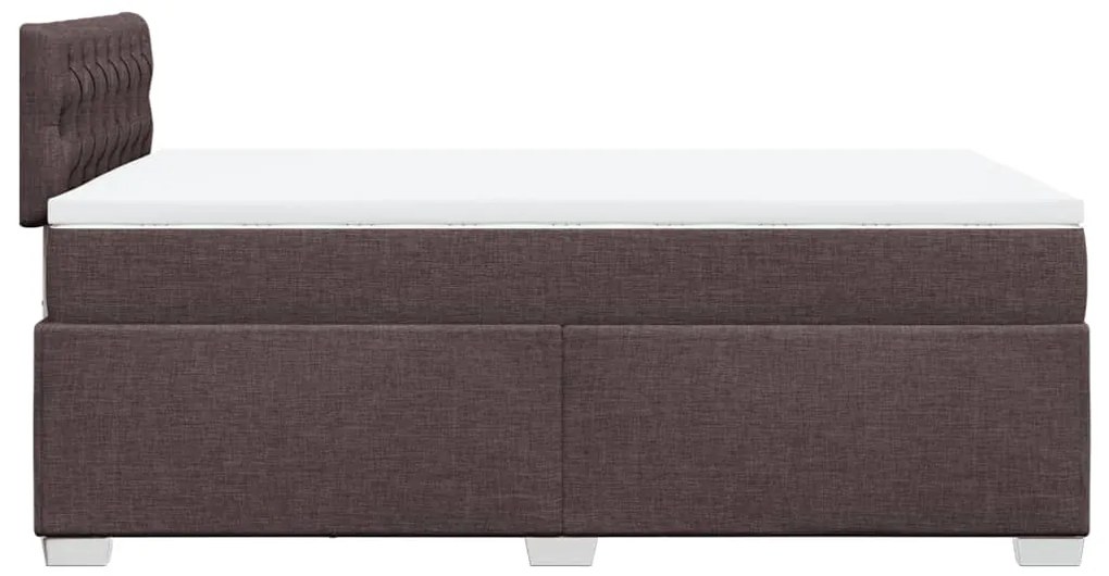 Cama boxspring com colchão 120x190 cm tecido castanho-escuro