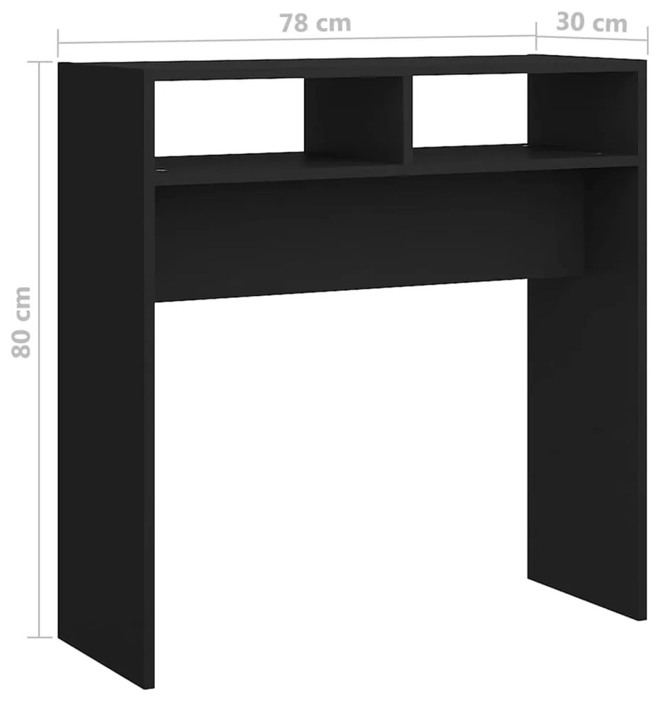 Mesa consola 78x30x80 cm derivados de madeira preto