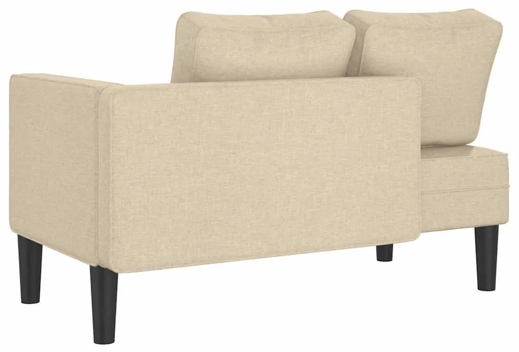 Chaise lounge com almofadões tecido creme